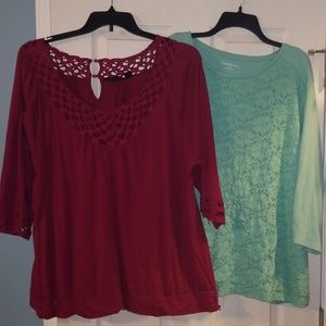 3/4 sleeve shirts- set of 2